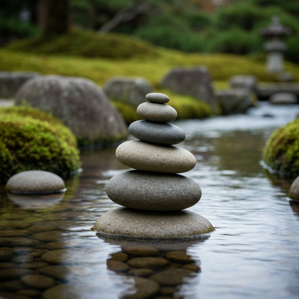 Balanced stones representing alignment and harmony